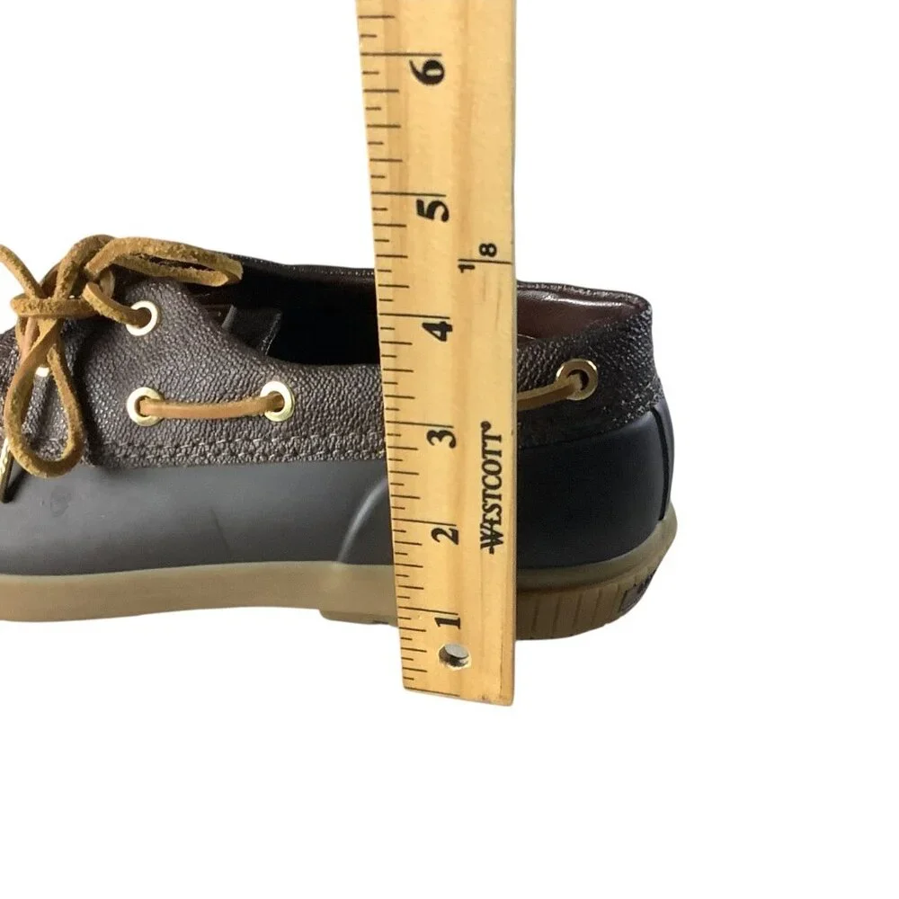 Michael Kors Womens Duck Shoes‎ Brown Rubber Sole Lace Up Size 8 Sturdy Outdoor